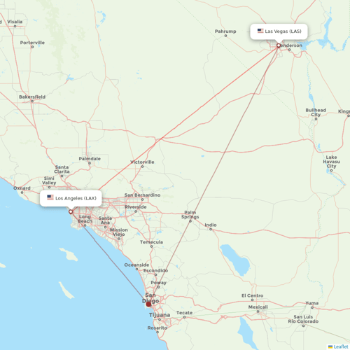 Spirit Airlines flights between Los Angeles and Las Vegas