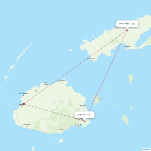 Fiji Airways flights between Labasa and Suva