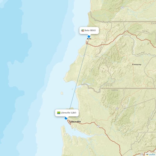 Afrijet flights between Libreville and Bata