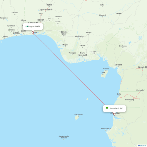 Air Cote D'Ivoire flights between Libreville and Lagos
