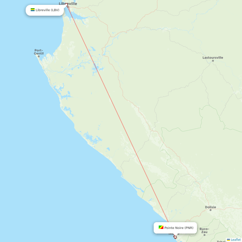 Afrijet flights between Libreville and Pointe Noire