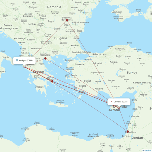 Charlie Airlines flights between Larnaca and Kerkyra