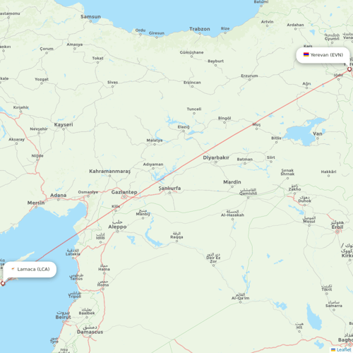 Wizz Air flights between Larnaca and Yerevan