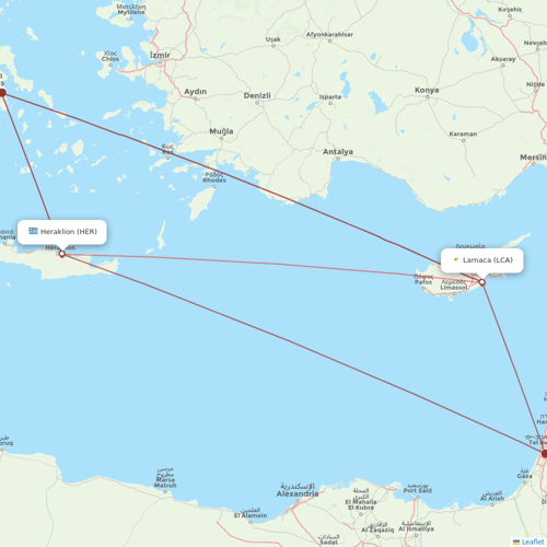 TUS Airways flights between Larnaca and Heraklion