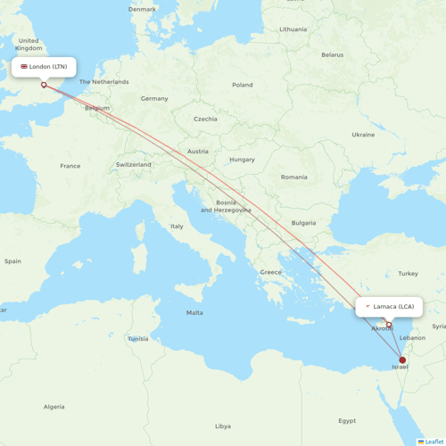 Wizz Air flights between Larnaca and London