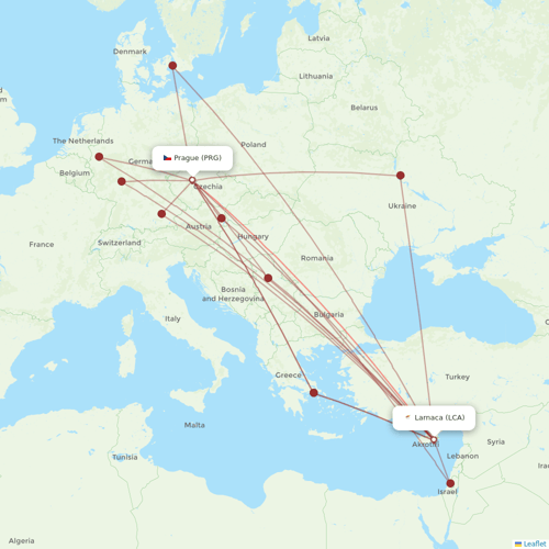 SmartWings flights between Larnaca and Prague