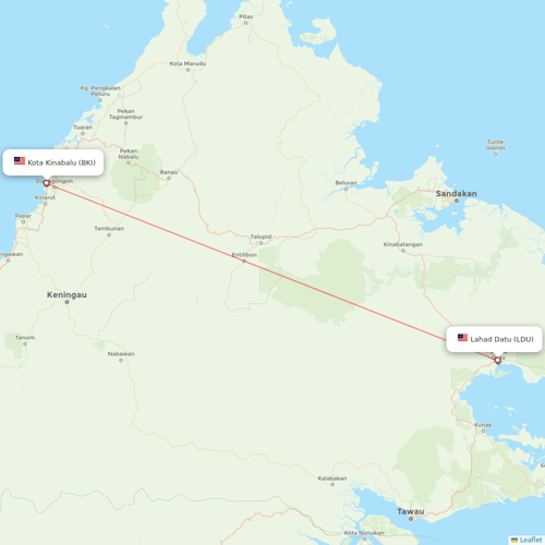 Malaysia Airlines flights between Lahad Datu and Kota Kinabalu
