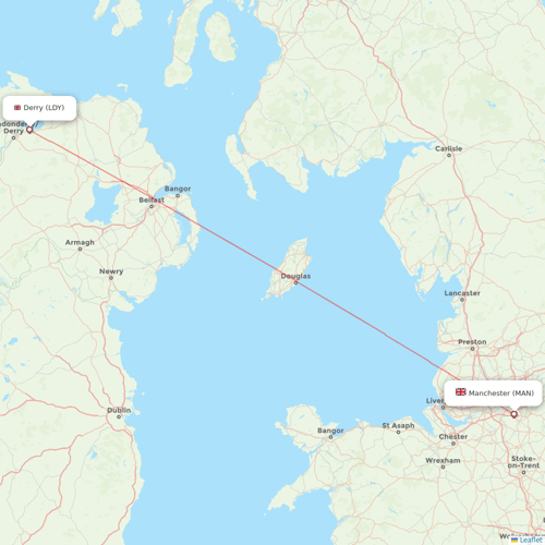 Ryanair UK flights between Derry and Manchester