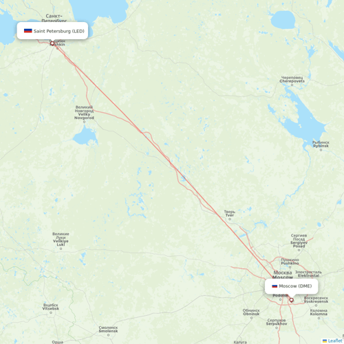 S7 Airlines flights between Saint Petersburg and Moscow