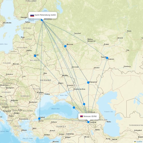Pacific Airways flights between Saint Petersburg and Yerevan