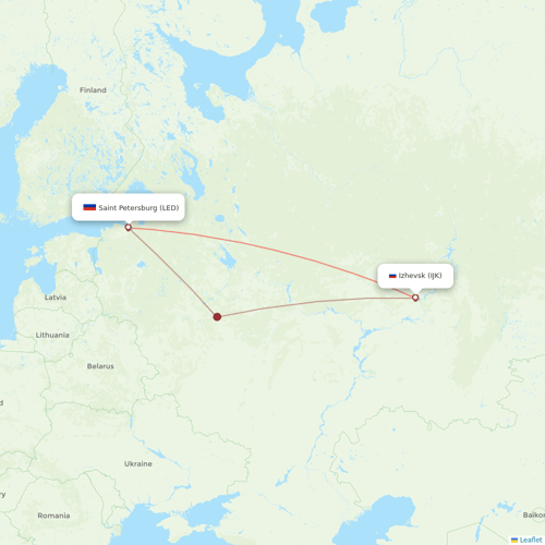 Izhavia (duplicate) flights between Saint Petersburg and Izhevsk