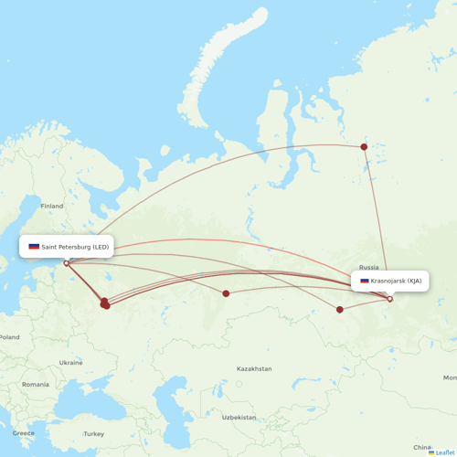 NordStar Airlines flights between Saint Petersburg and Krasnojarsk