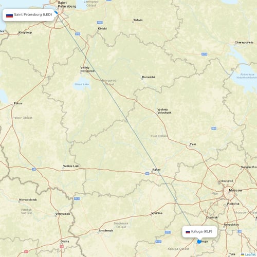 Azimuth Airlines flights between Saint Petersburg and Kaluga