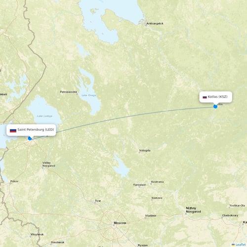 RusLine (Duplicate) flights between Saint Petersburg and Kotlas