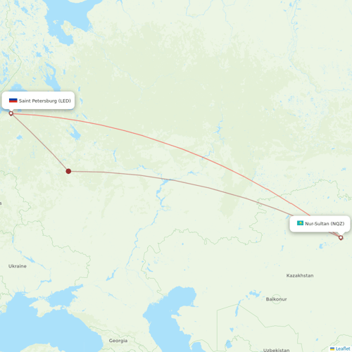 SCAT Airlines flights between Saint Petersburg and Astana