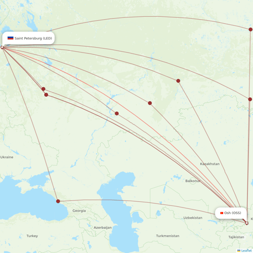 Ural Airlines flights between Saint Petersburg and Osh