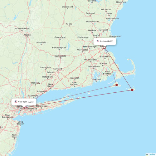 JetBlue Airways flights between New York and Boston