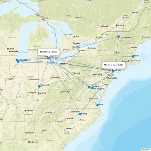 Spirit Airlines flights between New York and Detroit