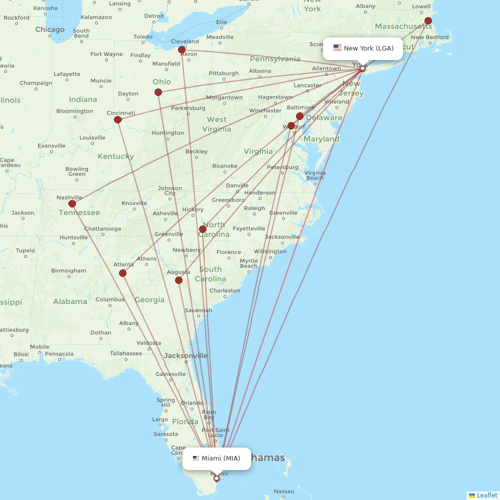 American Airlines flights between New York and Miami