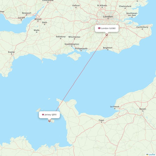 easyJet flights between London and Jersey