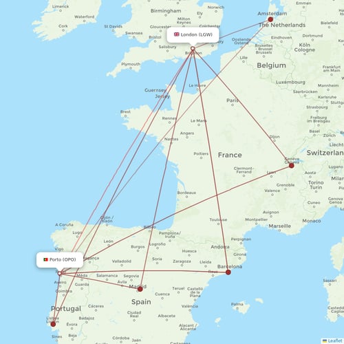 TAP Portugal flights between London and Porto