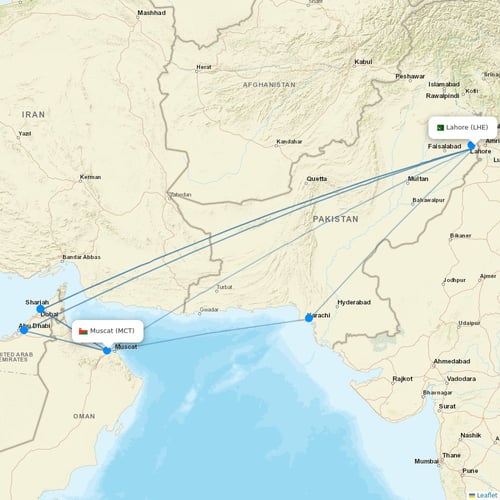 Primera Air Scandinavia flights between Lahore and Muscat