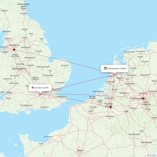 British Airways flights between London and Amsterdam