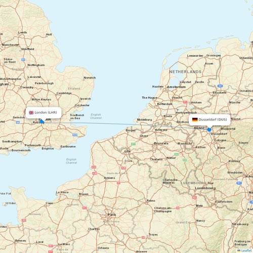 Eurowings flights between London and Dusseldorf