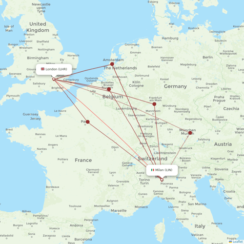 Air Baltic flights between London and Milan