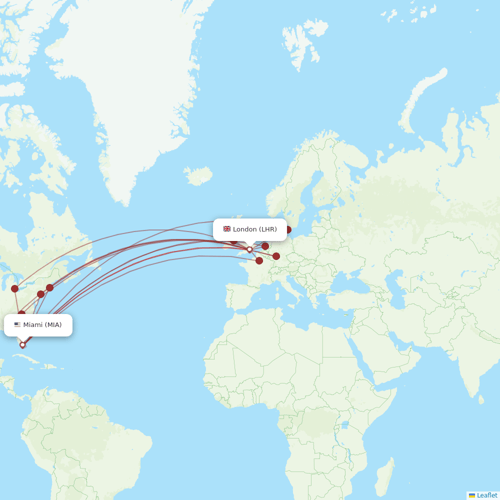 Virgin Atlantic flights between London and Miami