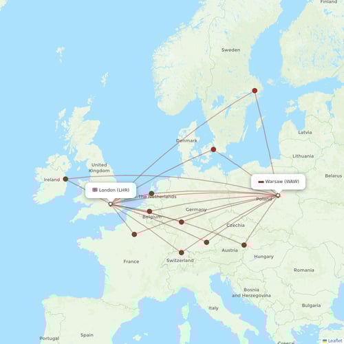 LOT - Polish Airlines flights between London and Warsaw