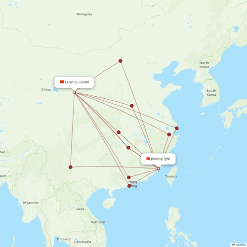 Urumqi Airlines flights between Lanzhou and Jinjiang