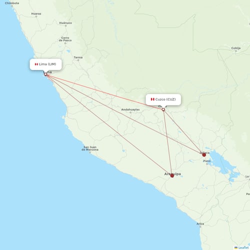 JetSMART flights between Lima and Cuzco