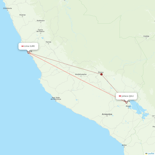Sky Airline flights between Lima and Juliaca