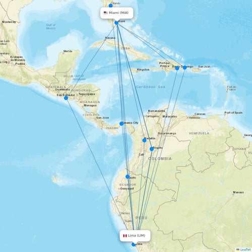 Sky Airlines flights between Lima and Miami