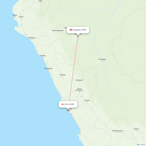 Sky Airline flights between Lima and Tarapoto