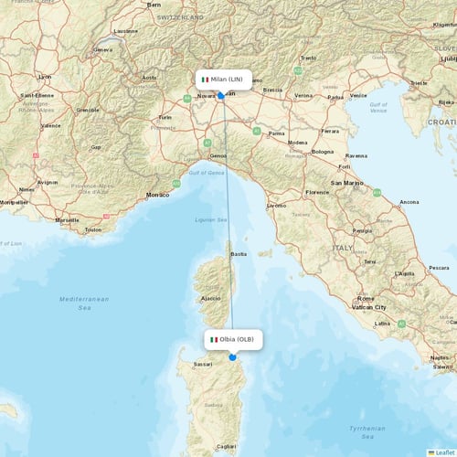 AeroItalia flights between Milan and Olbia