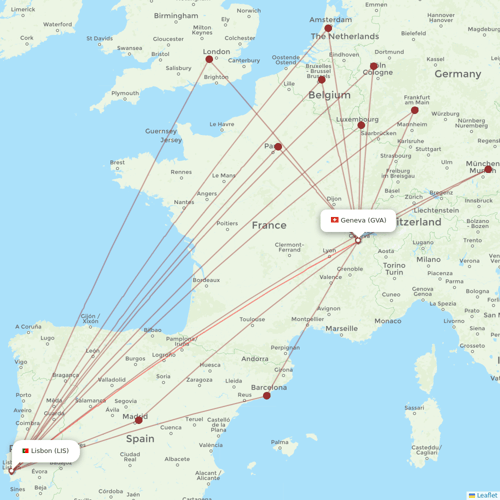 TAP Portugal flights between Lisbon and Geneva