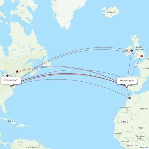 TAP Portugal flights between Lisbon and Dulles