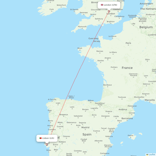 Wizz Air UK flights between Lisbon and London