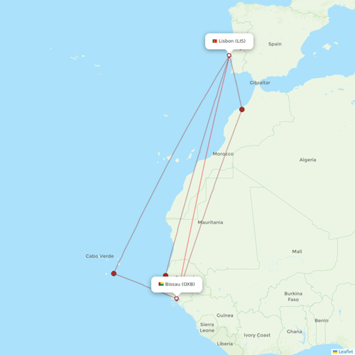 EuroAtlantic Airways flights between Lisbon and Bissau