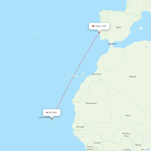 TACV flights between Lisbon and Sal