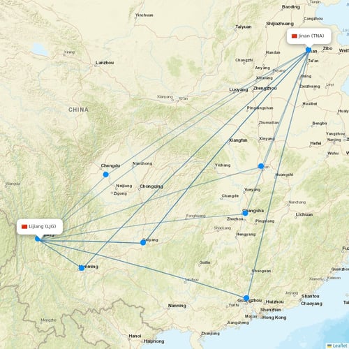 Beijing Capital Airlines flights between Lijiang and Jinan
