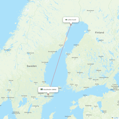 Scandinavian Airlines flights between Lulea and Stockholm