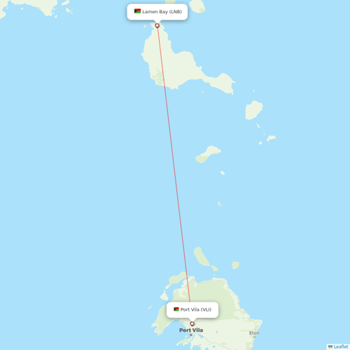 Air Vanuatu flights between Lamen Bay and Port Vila