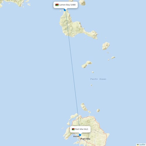 Air Vanuatu flights between Lamen Bay and Port Vila