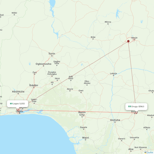 Air Peace flights between Lagos and Enugu