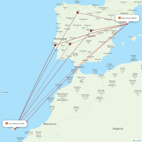 Vueling flights between Las Palmas and Barcelona