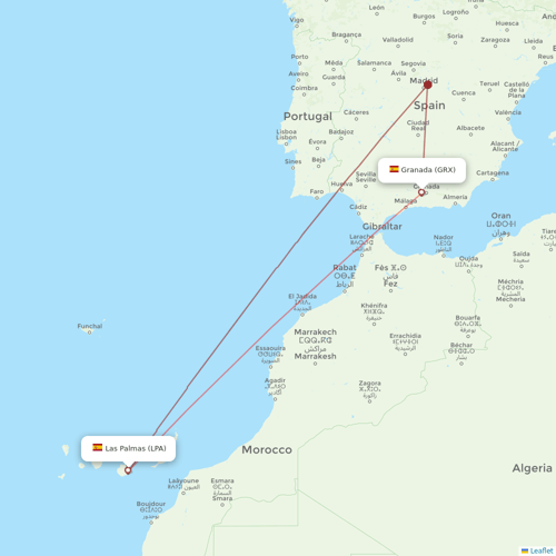 Binter Canarias flights between Las Palmas and Granada