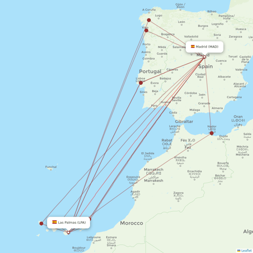 Binter Canarias flights between Las Palmas and Madrid